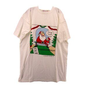 VINTAGE Shoe Box Dress OS Hallmark Santa Tunic Shirt 90s Graphic